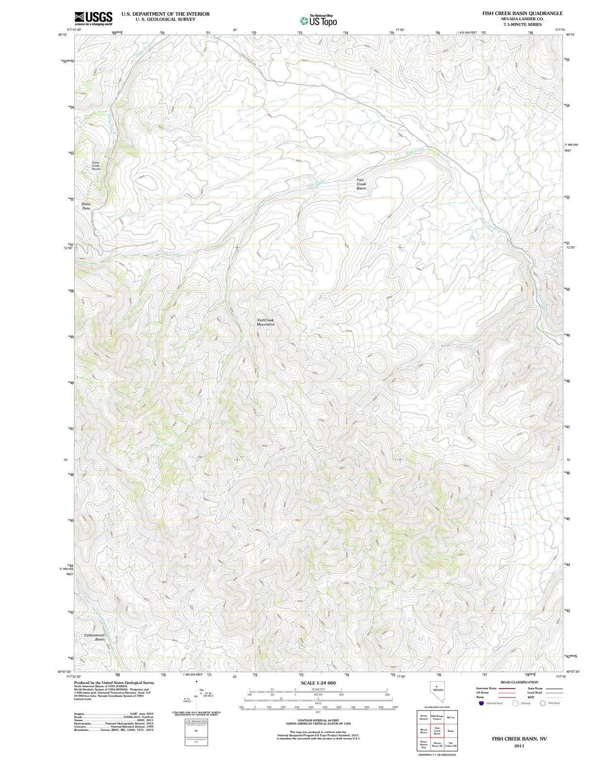 2011 Fish Creek Basin, NV - Nevada - USGS Topographic Map
