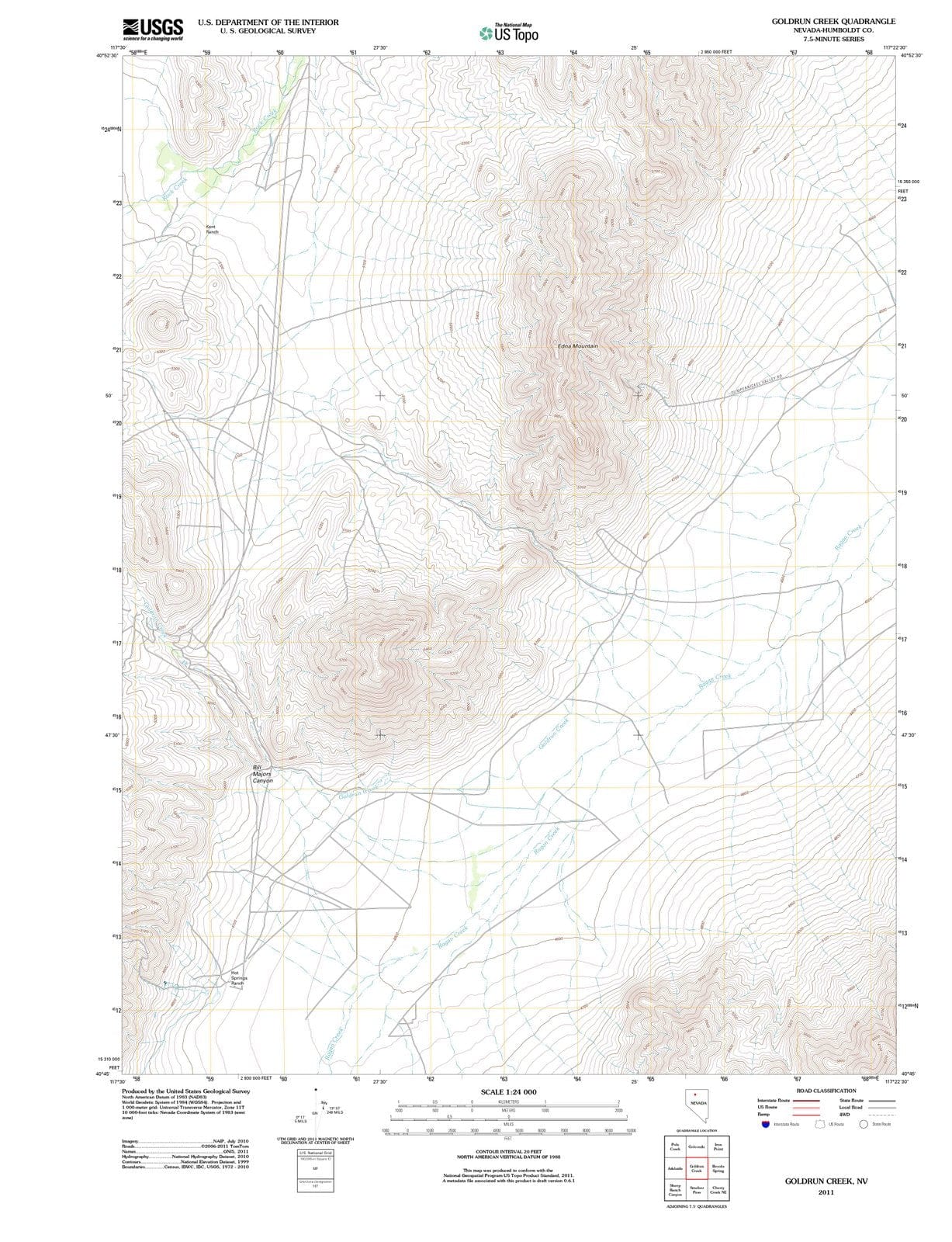 2011 Goldrun Creek, NV - Nevada - USGS Topographic Map
