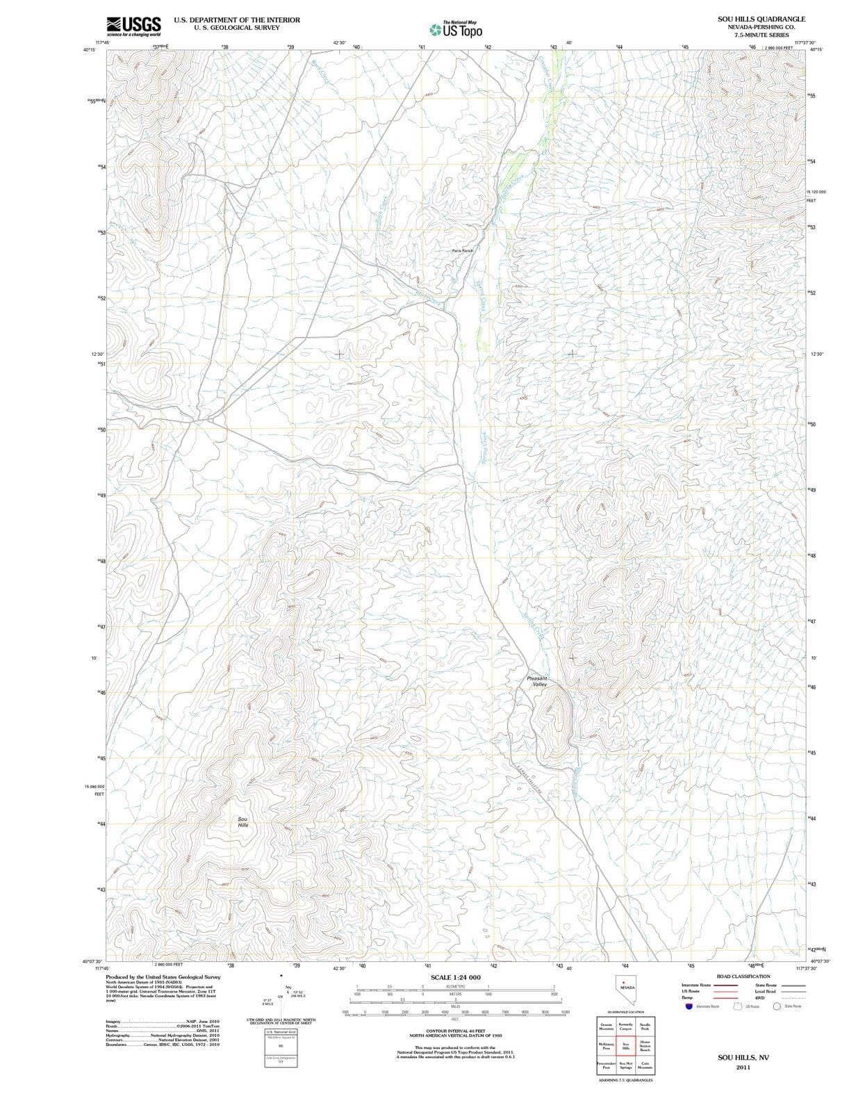 2011 Sou Hills, NV - Nevada - USGS Topographic Map