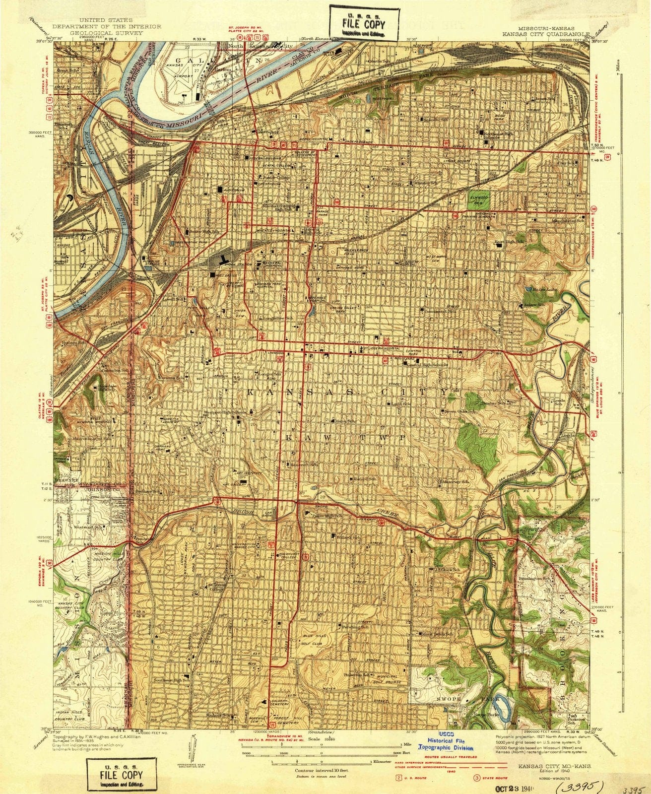 1940 Kansas City, MO - Missouri - USGS Topographic Map