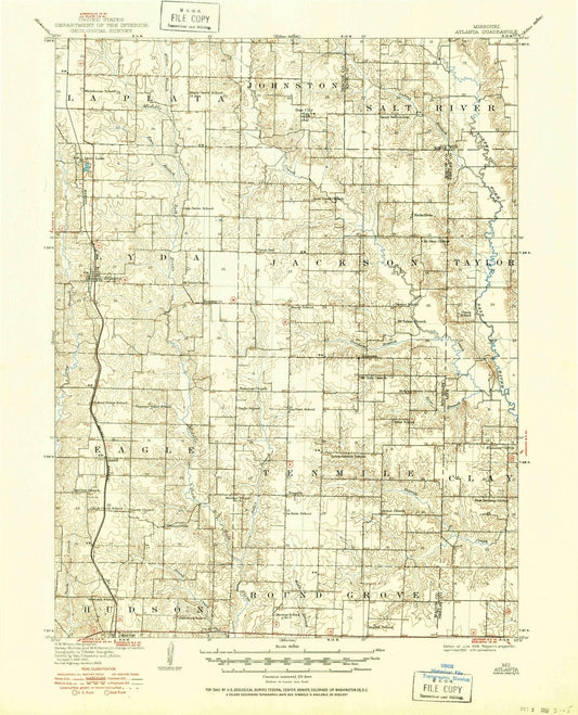 1908 Atlanta, MO - Missouri - USGS Topographic Map