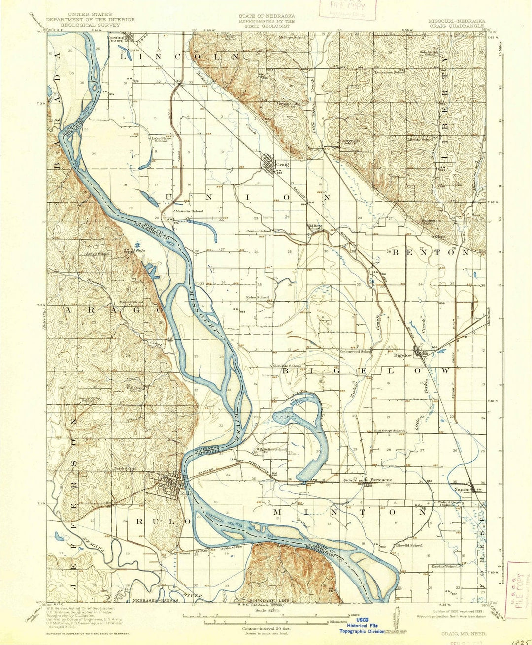 1920 Craig, MO - Missouri - USGS Topographic Map