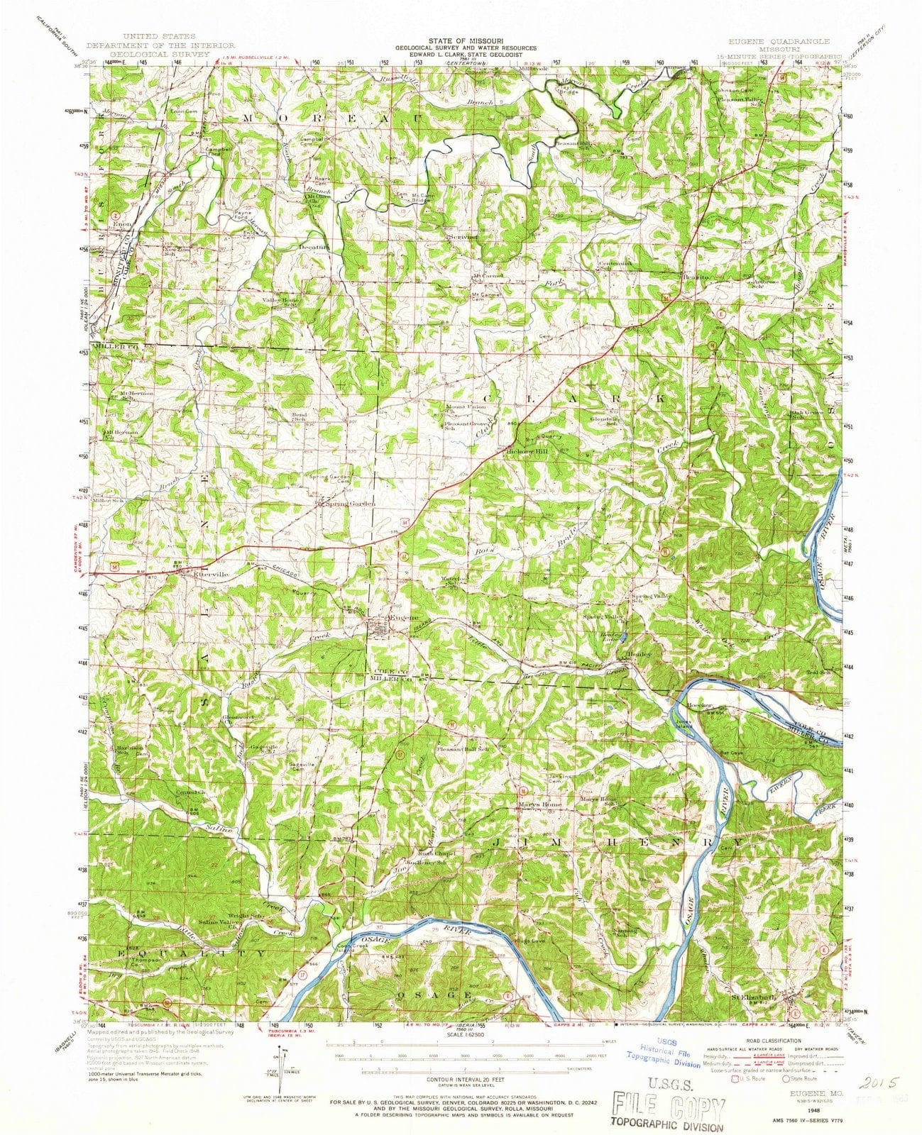1948 Eugene, MO - Missouri - USGS Topographic Map