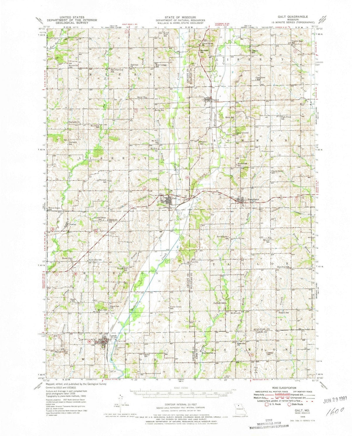 1946 Galt, MO - Missouri - USGS Topographic Map