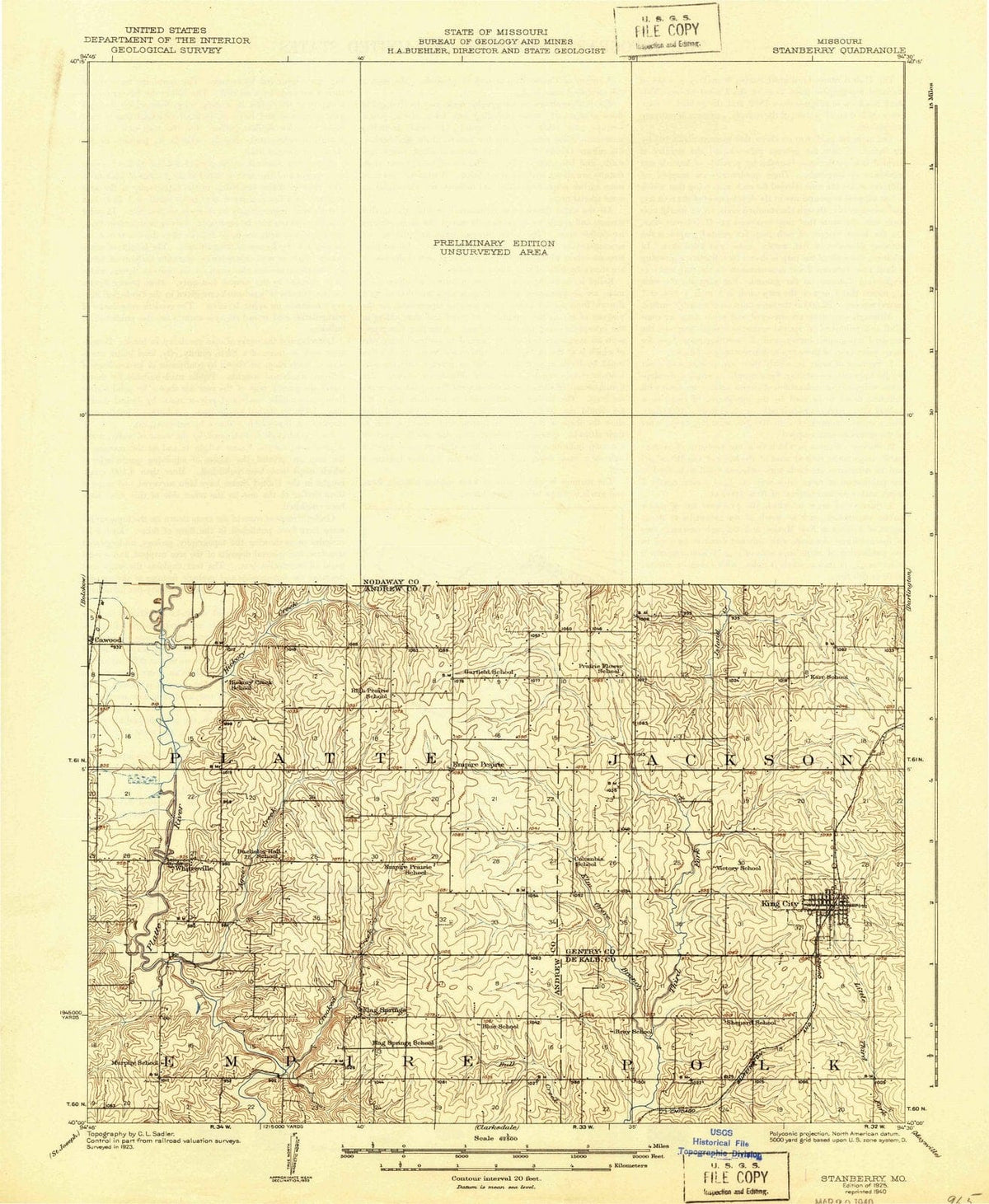 1925 Stanberry, MO - Missouri - USGS Topographic Map