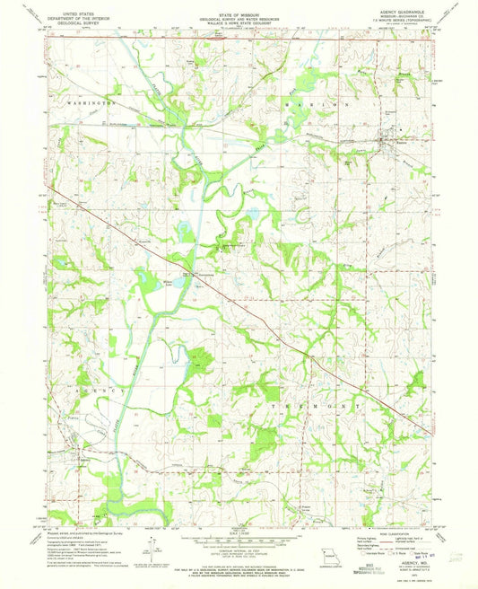 1971 Agency, MO - Missouri - USGS Topographic Map