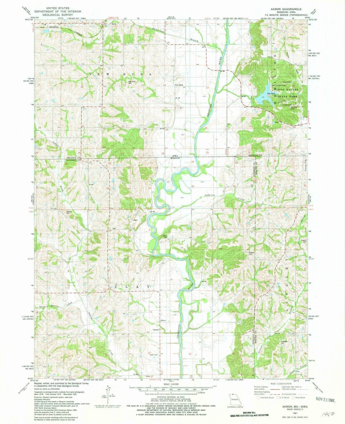 1981 Akron, MO - Missouri - USGS Topographic Map
