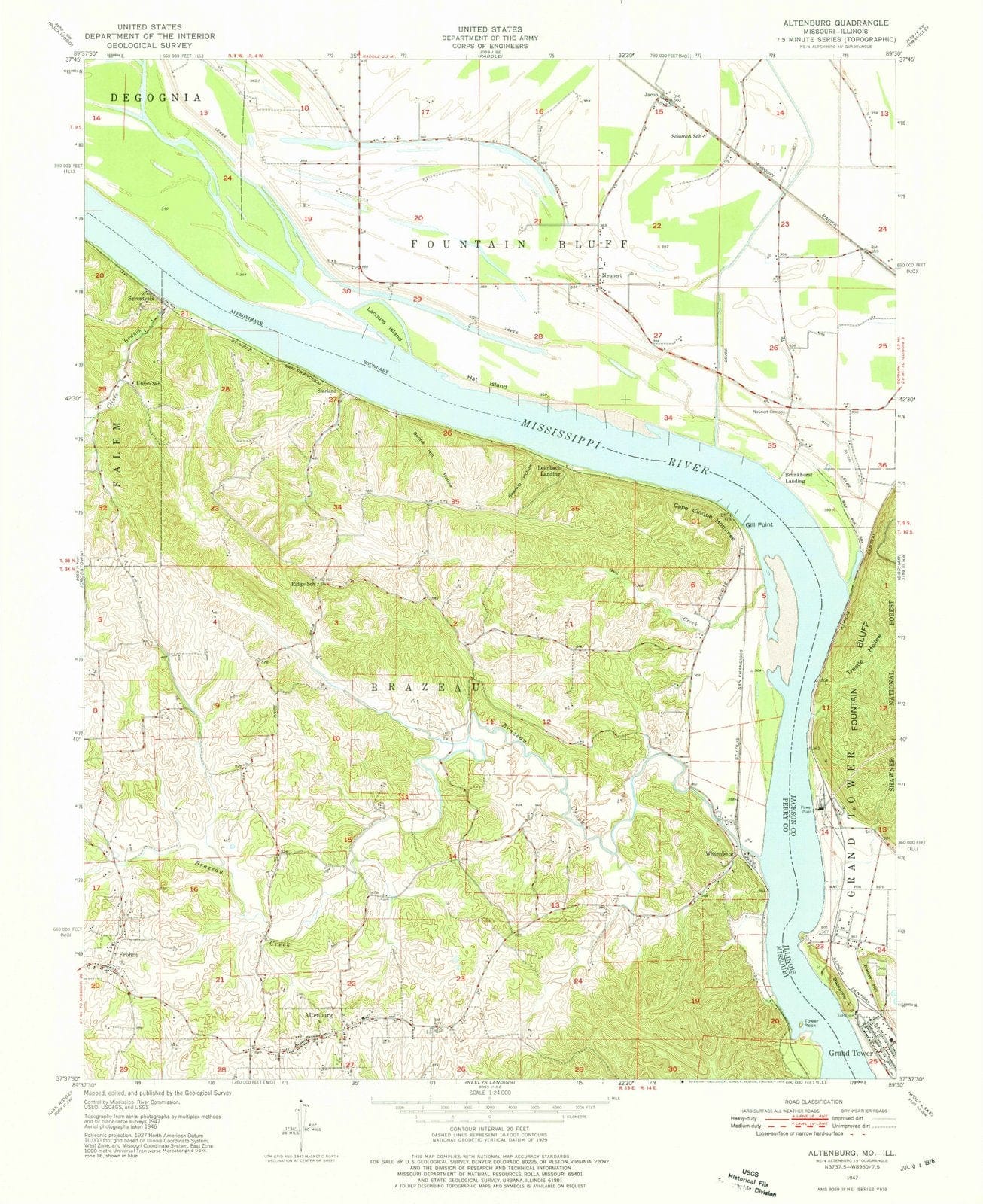 1947 Altenburg, MO - Missouri - USGS Topographic Map