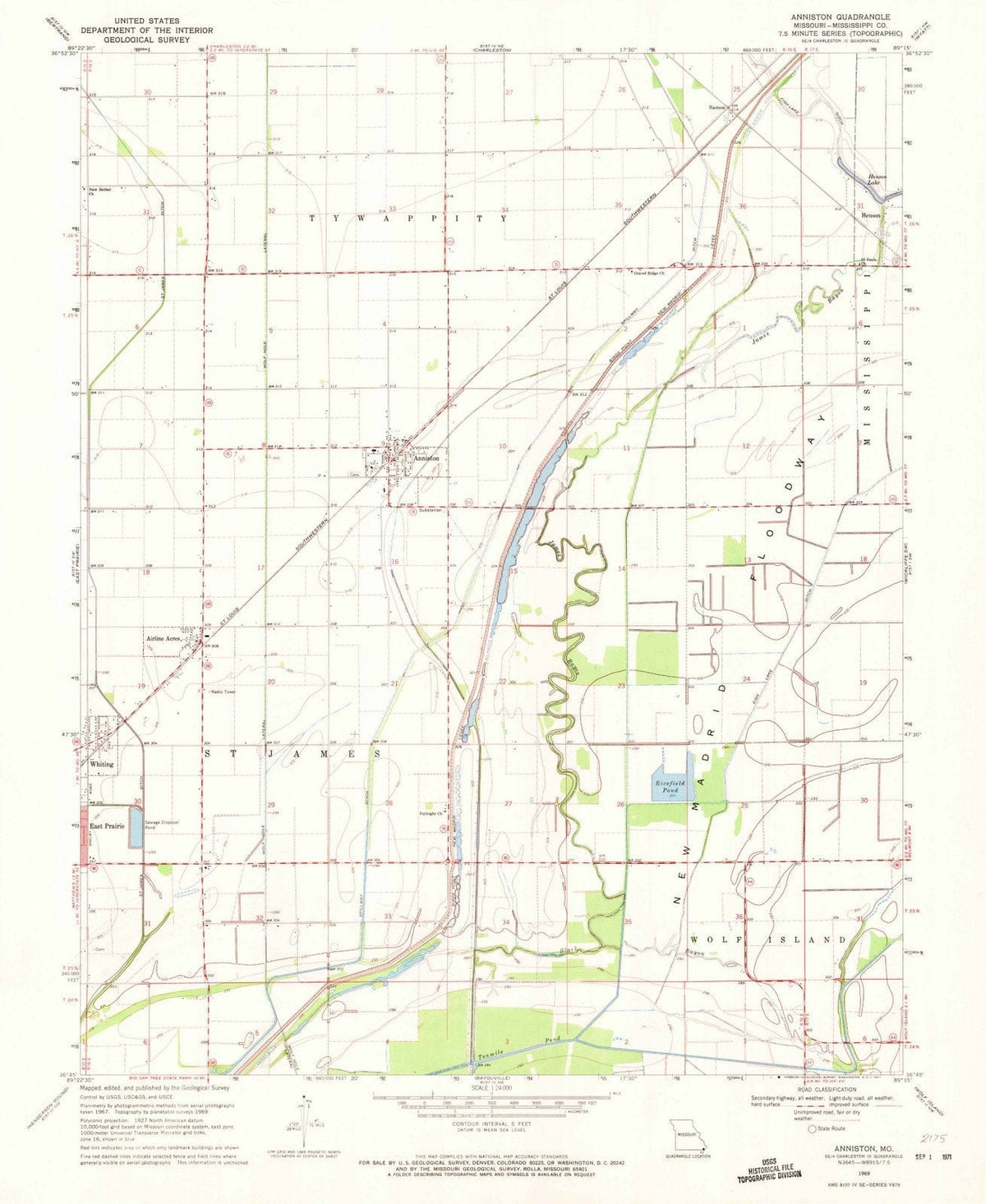 1969 Anniston, MO - Missouri - USGS Topographic Map
