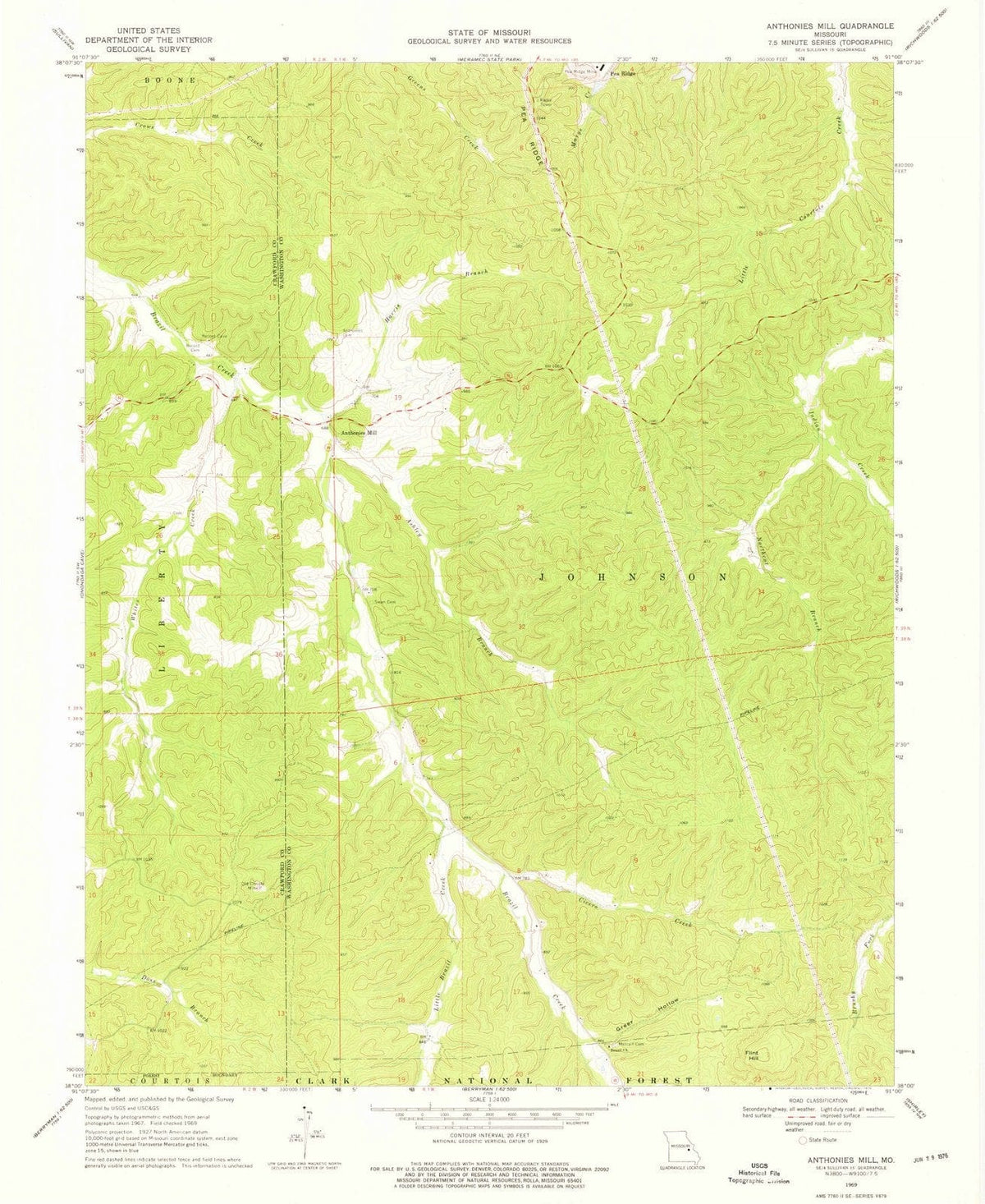 1969 Anthonies Mill, MO - Missouri - USGS Topographic Map