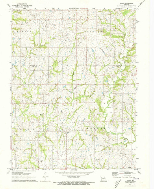 1971 Arley, MO - Missouri - USGS Topographic Map