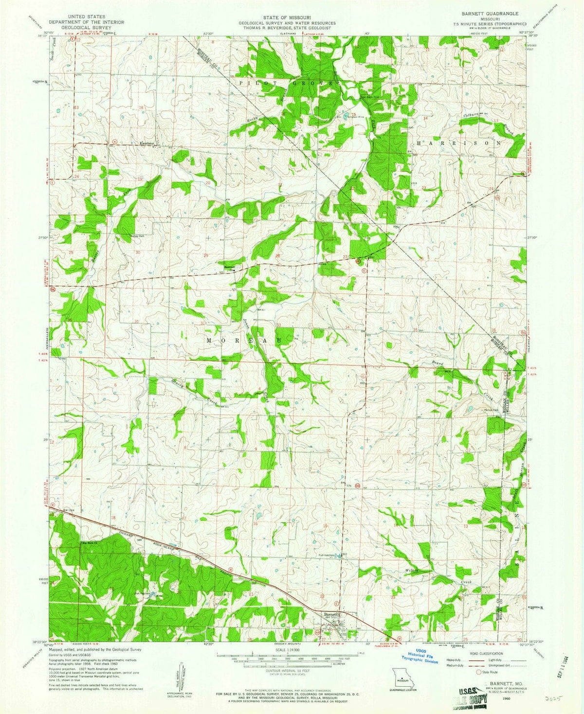 1960 Barnett, MO - Missouri - USGS Topographic Map