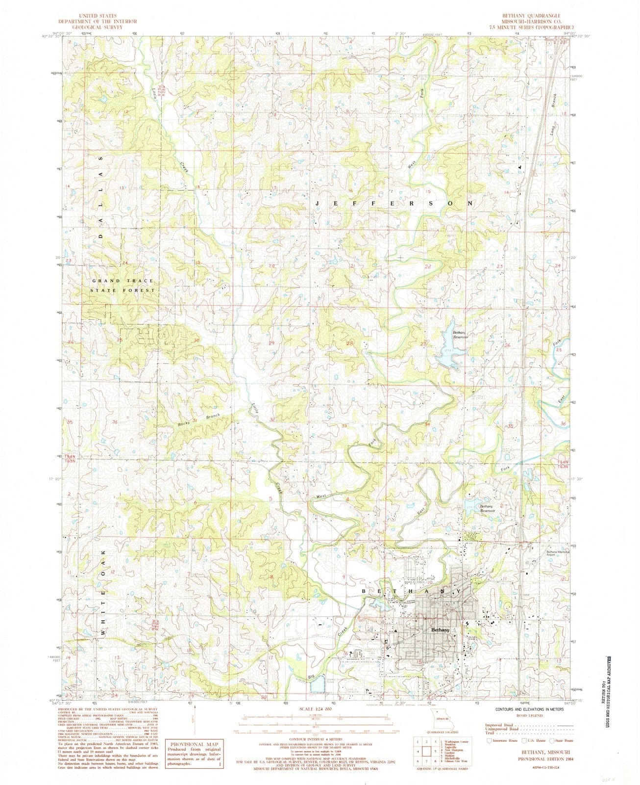 1984 Bethany, MO - Missouri - USGS Topographic Map