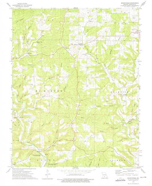 1973 Brushyknob, MO - Missouri - USGS Topographic Map