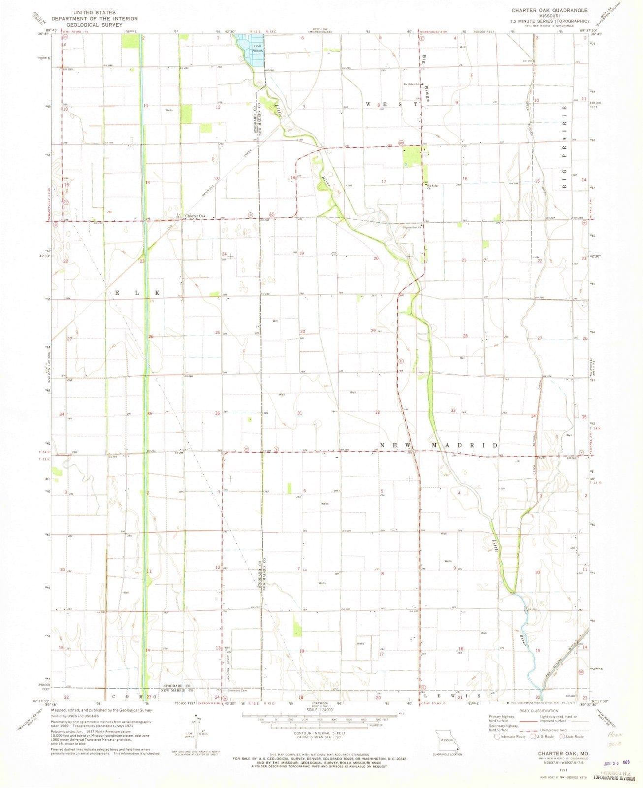 1971 Charter Oak, MO - Missouri - USGS Topographic Map