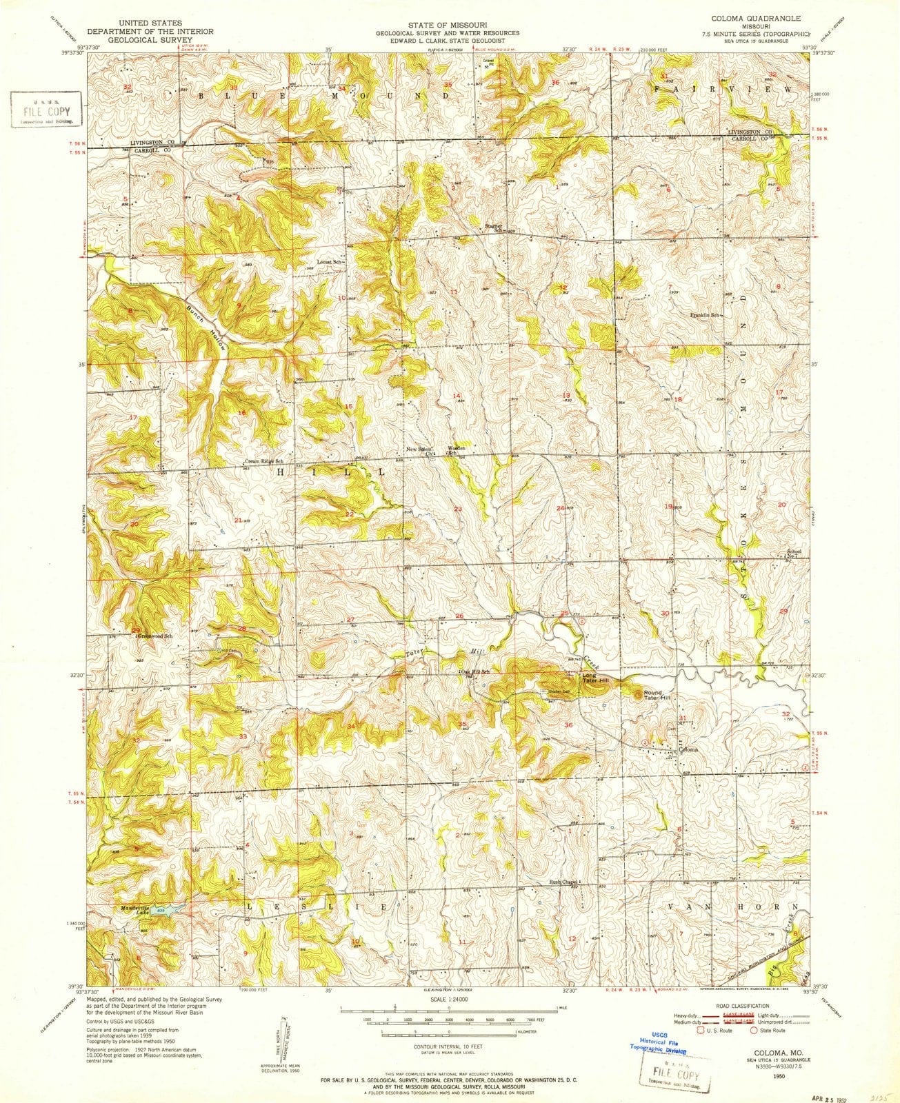 1950 Coloma, MO - Missouri - USGS Topographic Map