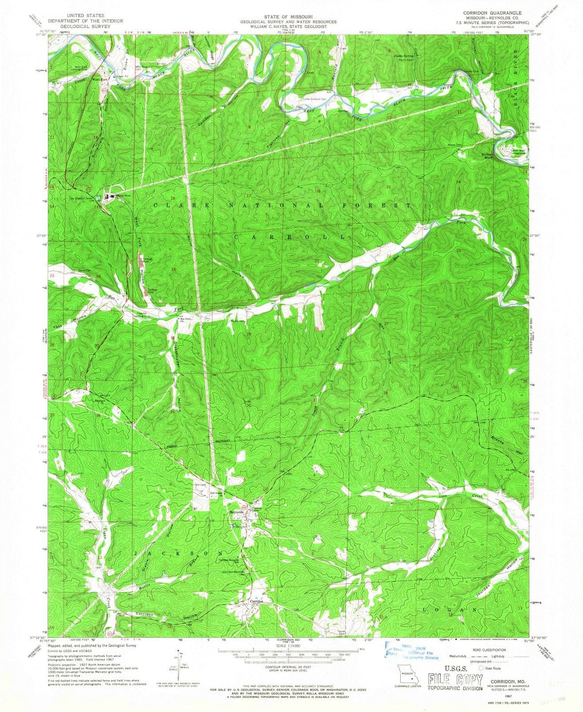1967 Corridon, MO - Missouri - USGS Topographic Map v2