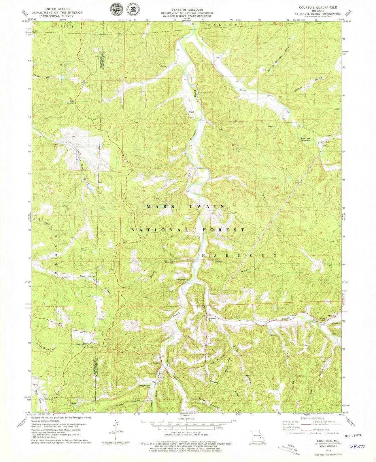 1978 Courtois, MO - Missouri - USGS Topographic Map
