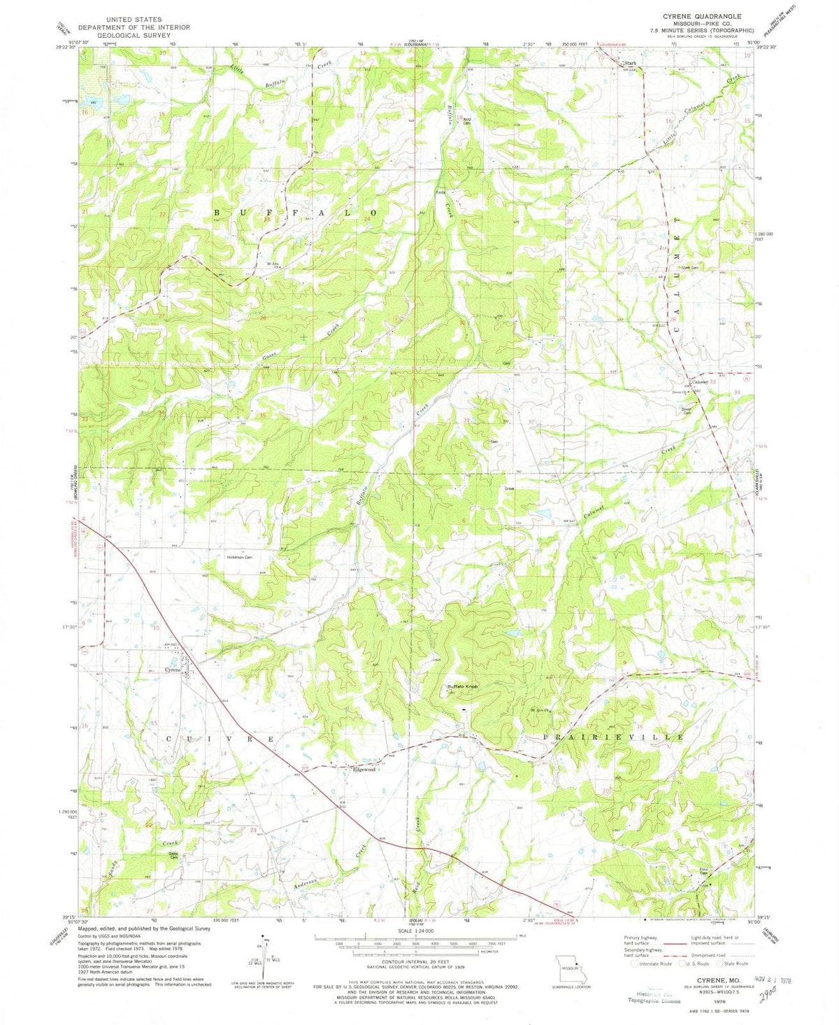 1978 Cyrene, MO - Missouri - USGS Topographic Map
