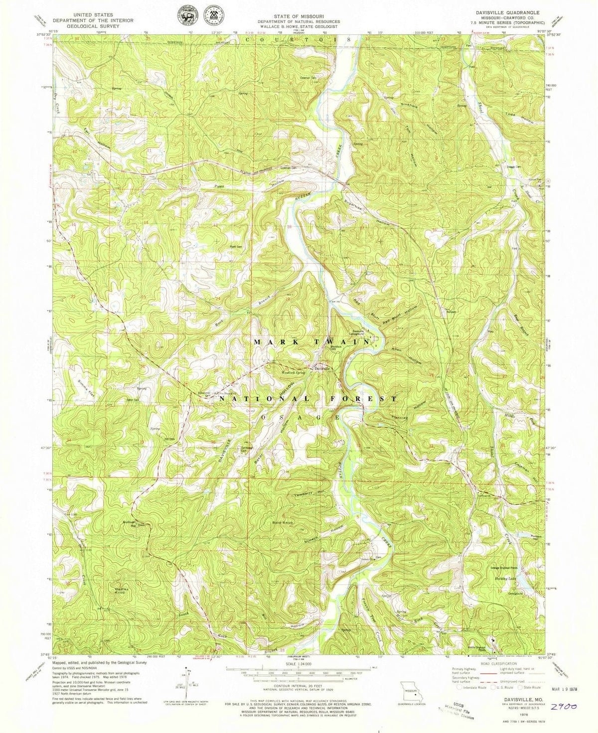 1978 Davisville, MO - Missouri - USGS Topographic Map