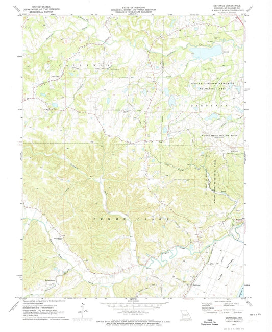 1972 Defiance, MO - Missouri - USGS Topographic Map