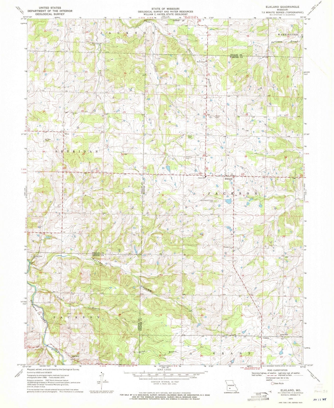 1970 Elkland, MO - Missouri - USGS Topographic Map