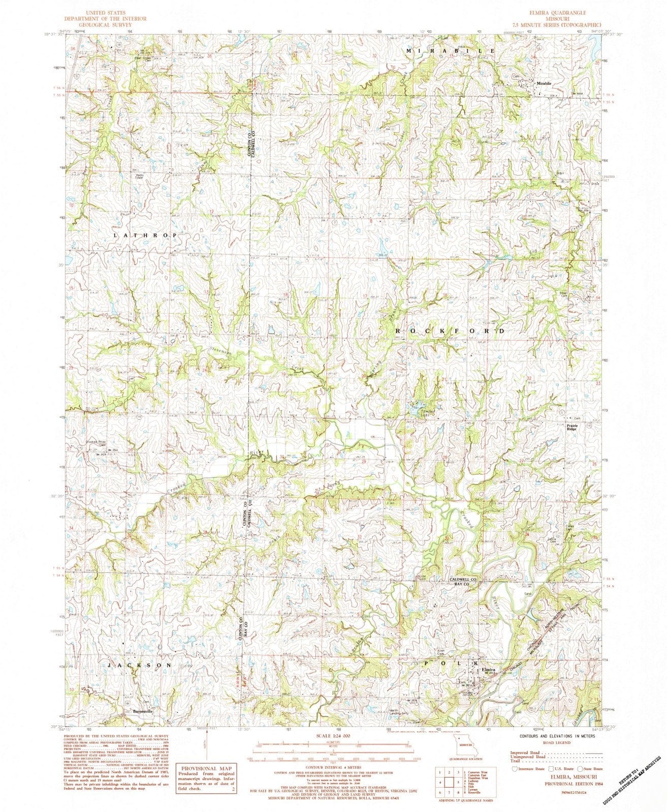 1984 Elmira, MO - Missouri - USGS Topographic Map