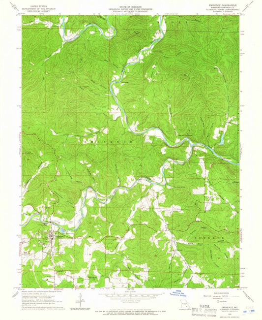 1965 Eminence, MO - Missouri - USGS Topographic Map