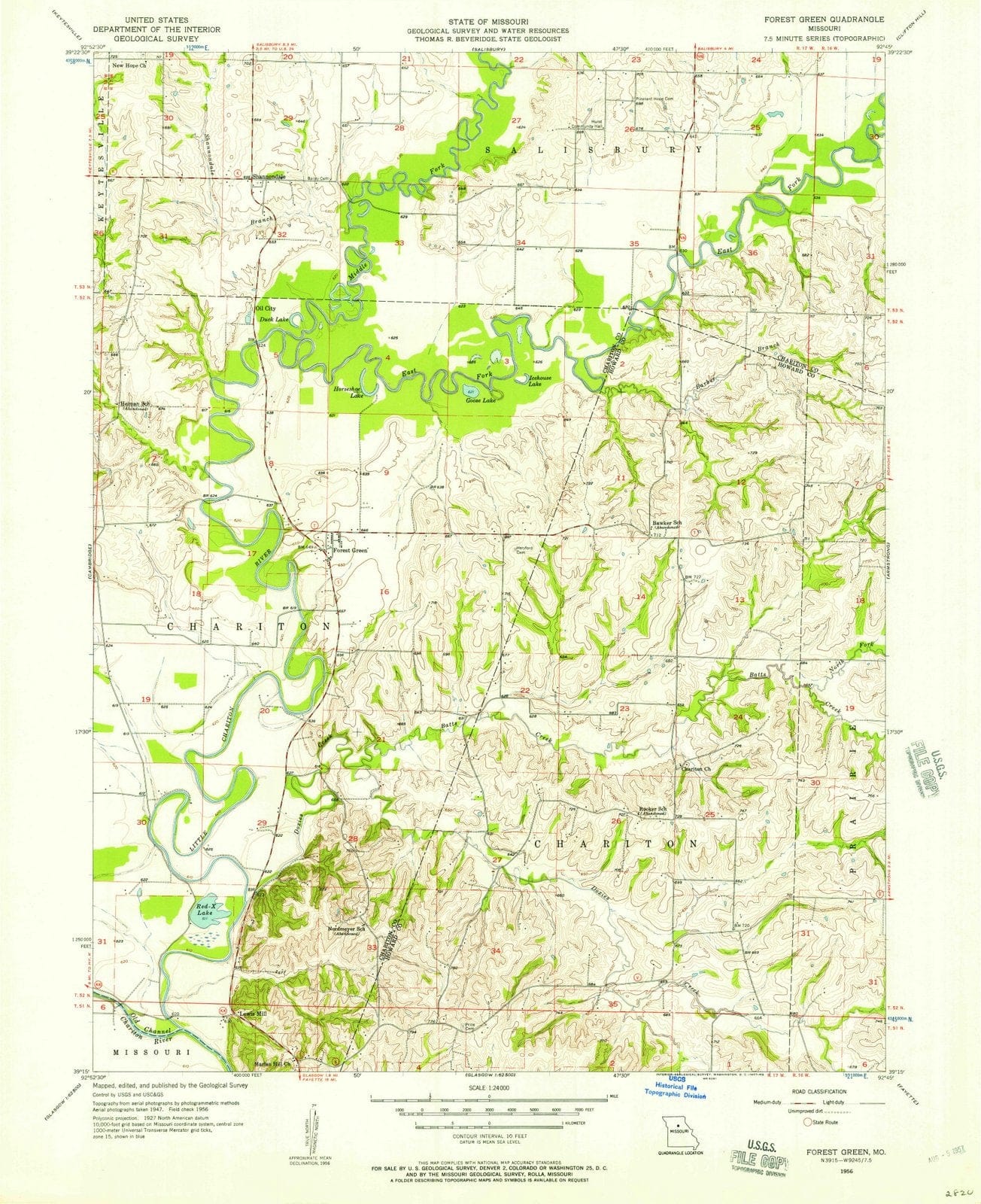 1956 Forest Green, MO - Missouri - USGS Topographic Map