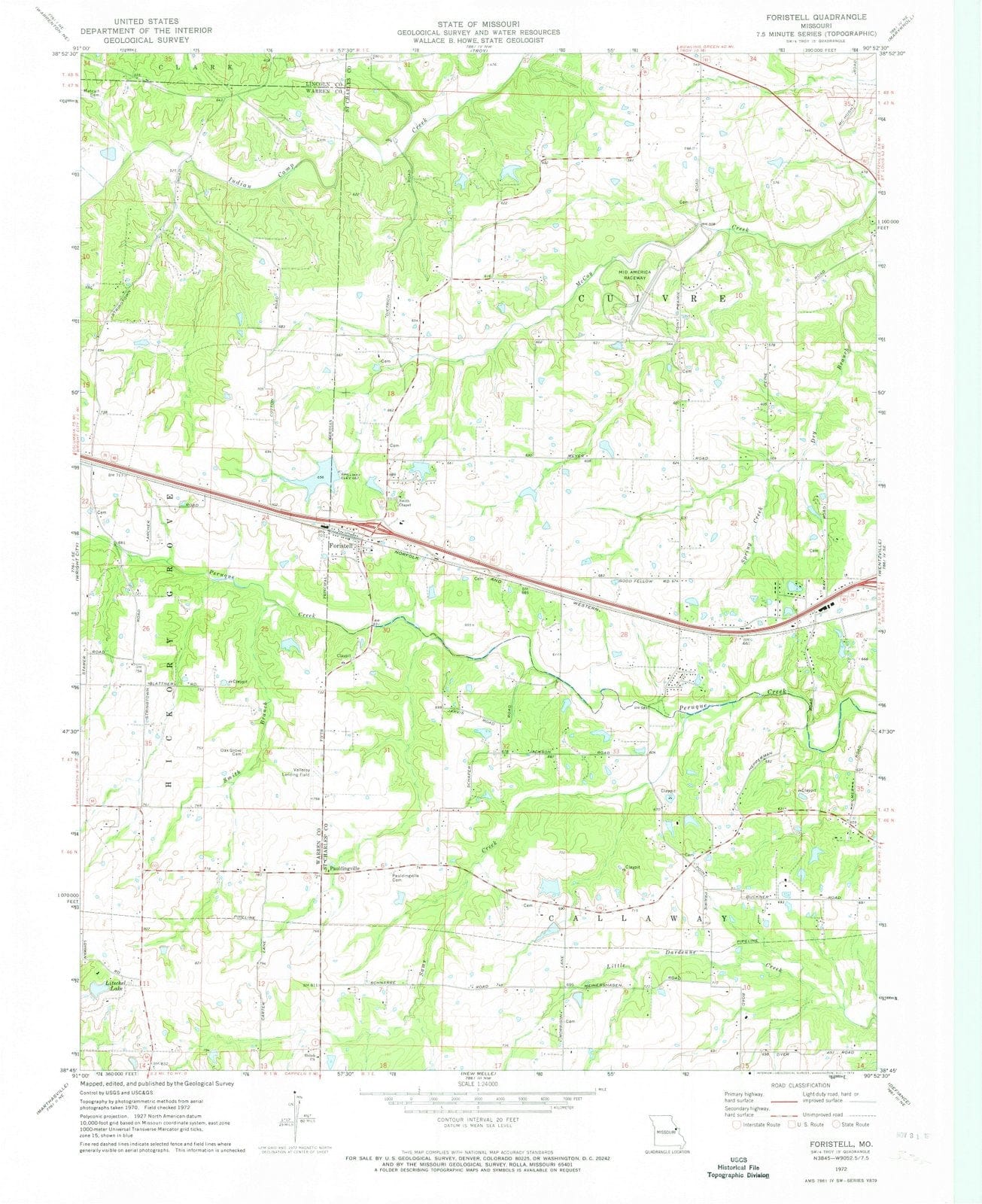 1972 Foristell, MO - Missouri - USGS Topographic Map