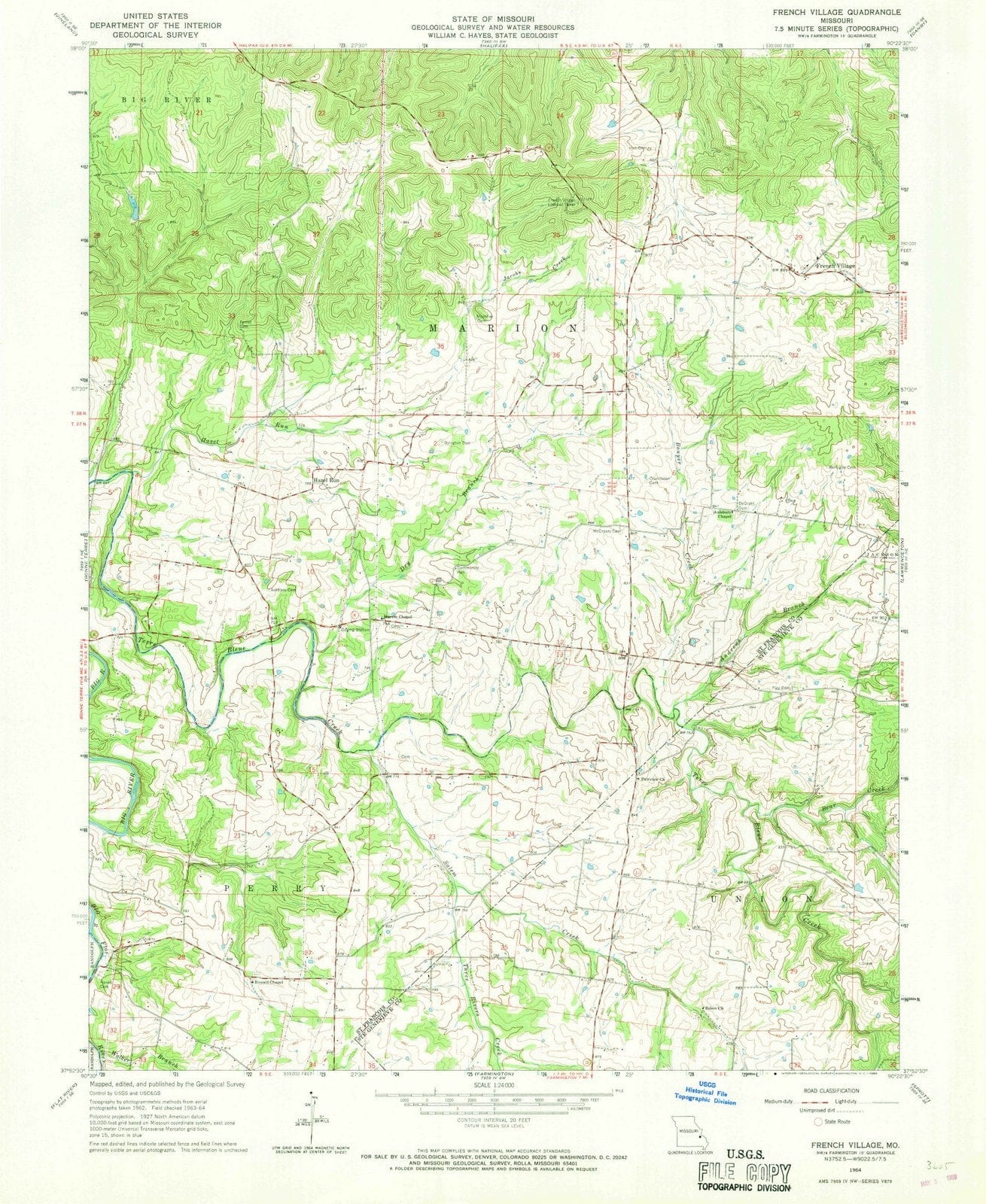 1964 French Village, MO - Missouri - USGS Topographic Map