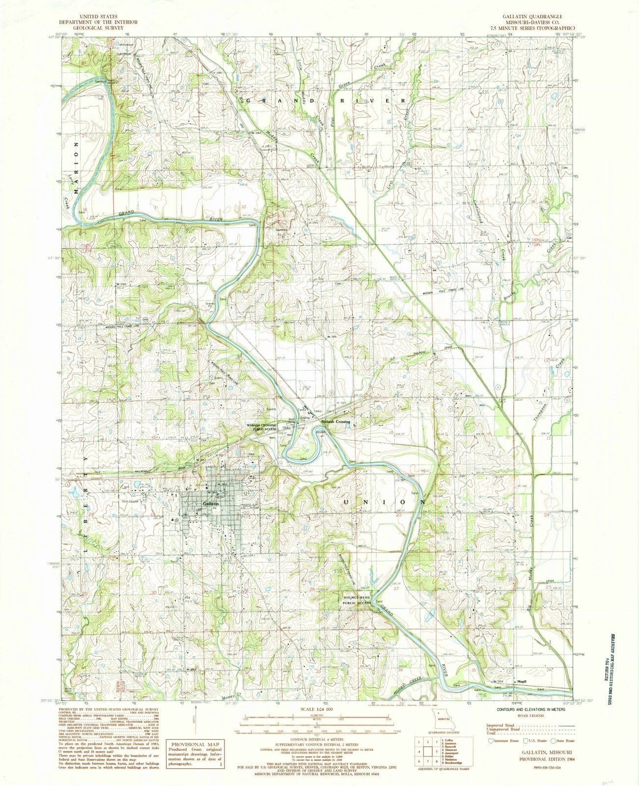 1984 Gallatin, MO - Missouri - USGS Topographic Map