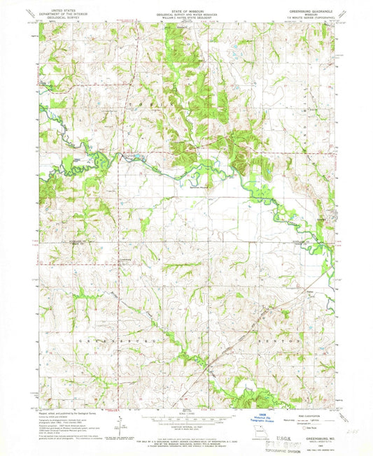 1965 Greensburg, MO - Missouri - USGS Topographic Map
