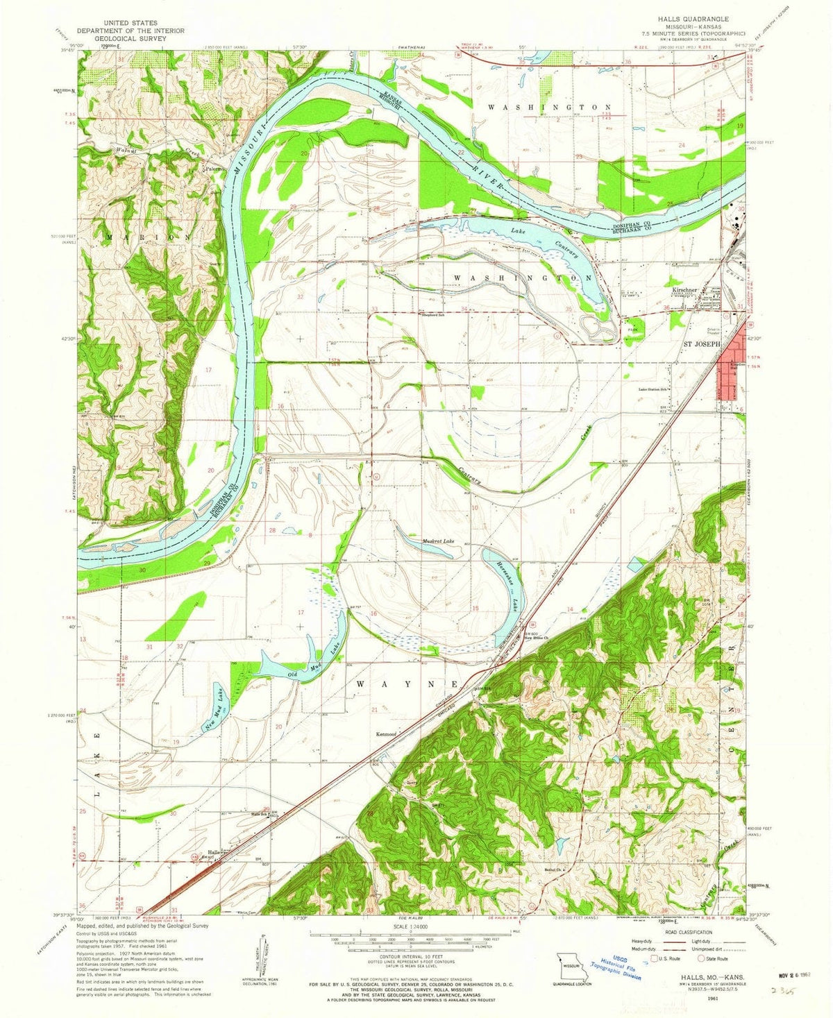 1961 Halls, MO - Missouri - USGS Topographic Map