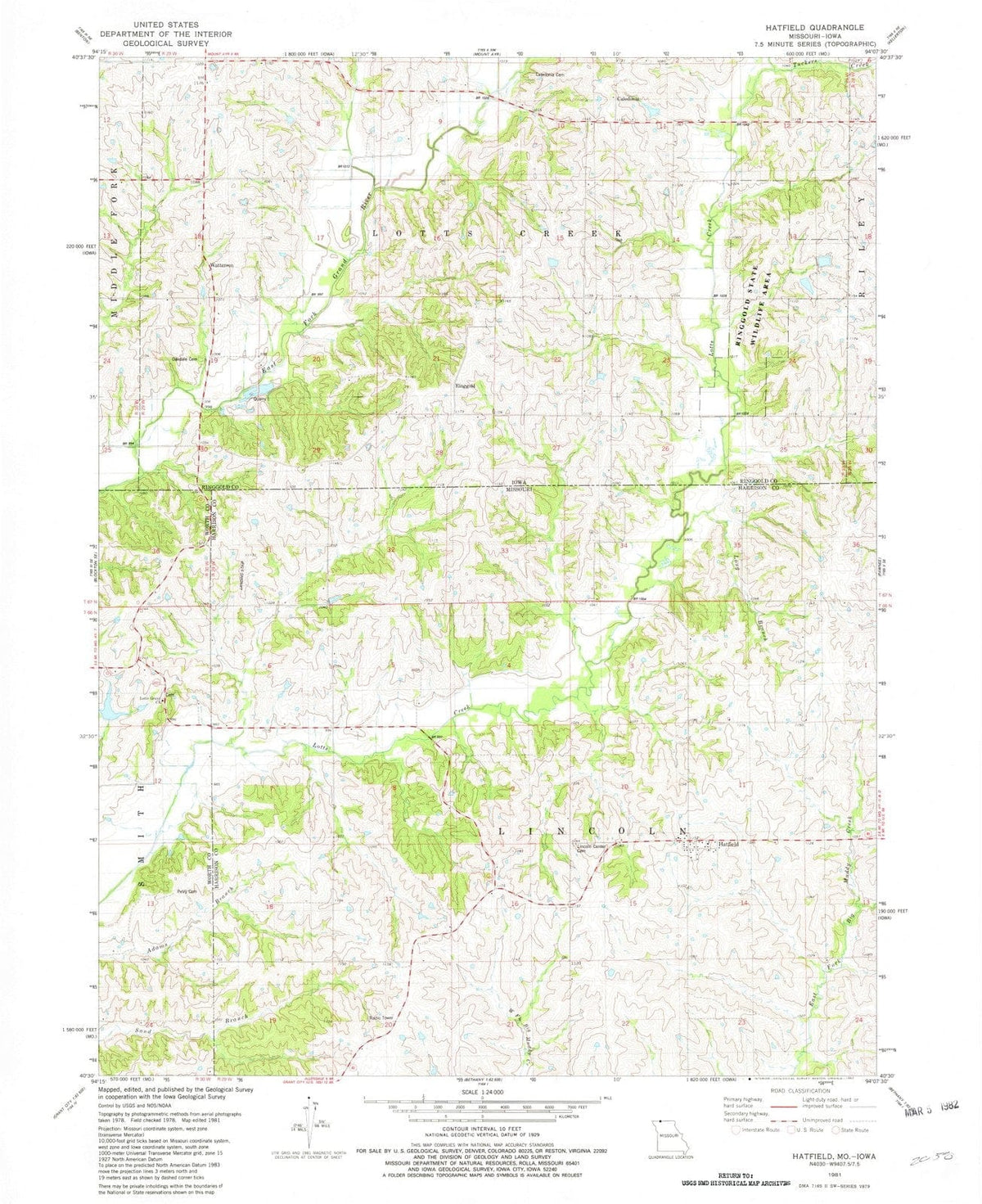 1981 Hatfield, MO - Missouri - USGS Topographic Map