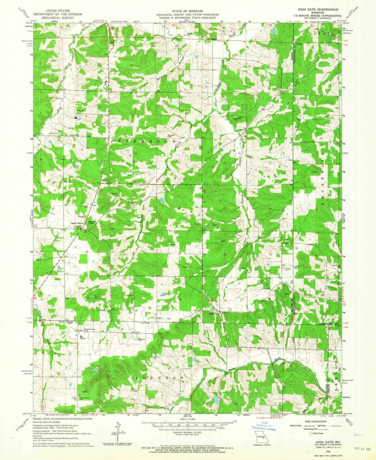 1962 High Gate, MO - Missouri - USGS Topographic Map