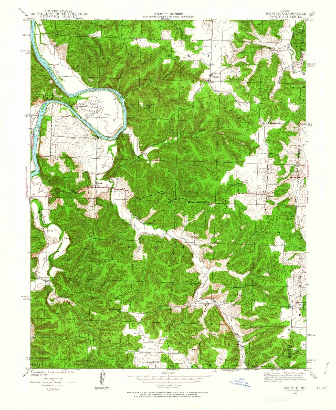 1940 Iconium, MO - Missouri - USGS Topographic Map