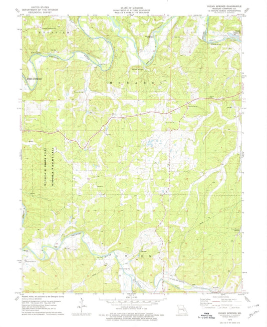 1978 Indian Springs, MO - Missouri - USGS Topographic Map
