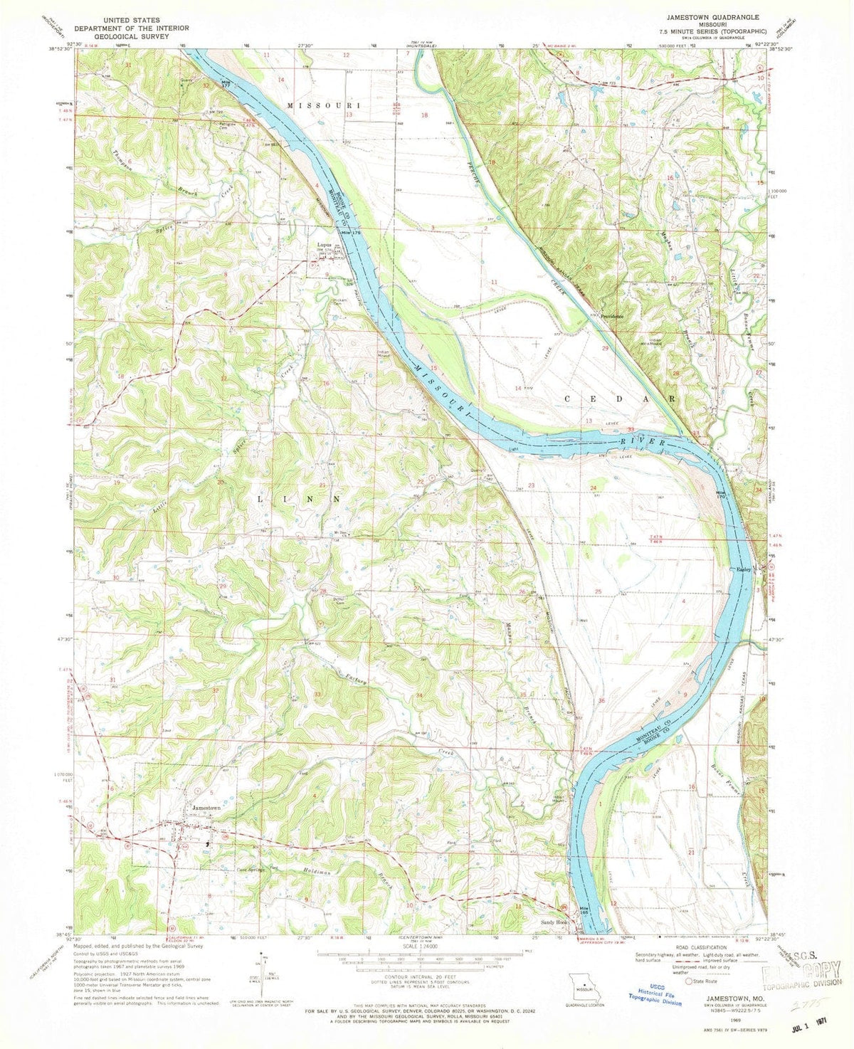 1969 Jamestown, MO - Missouri - USGS Topographic Map