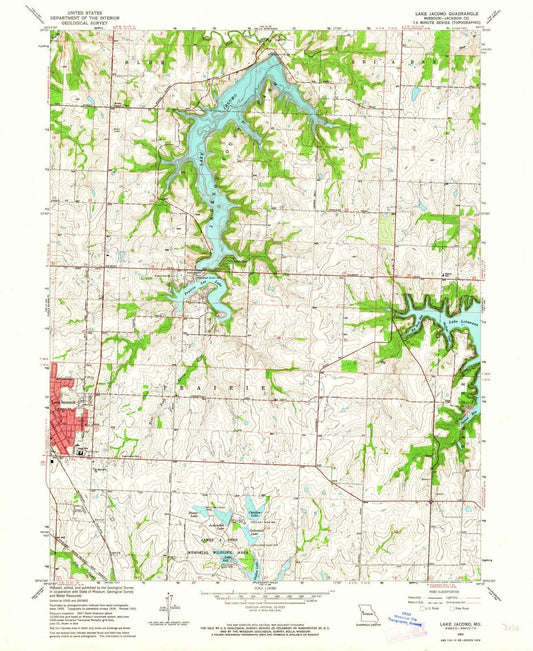1963 Lake Jacomo, MO - Missouri - USGS Topographic Map