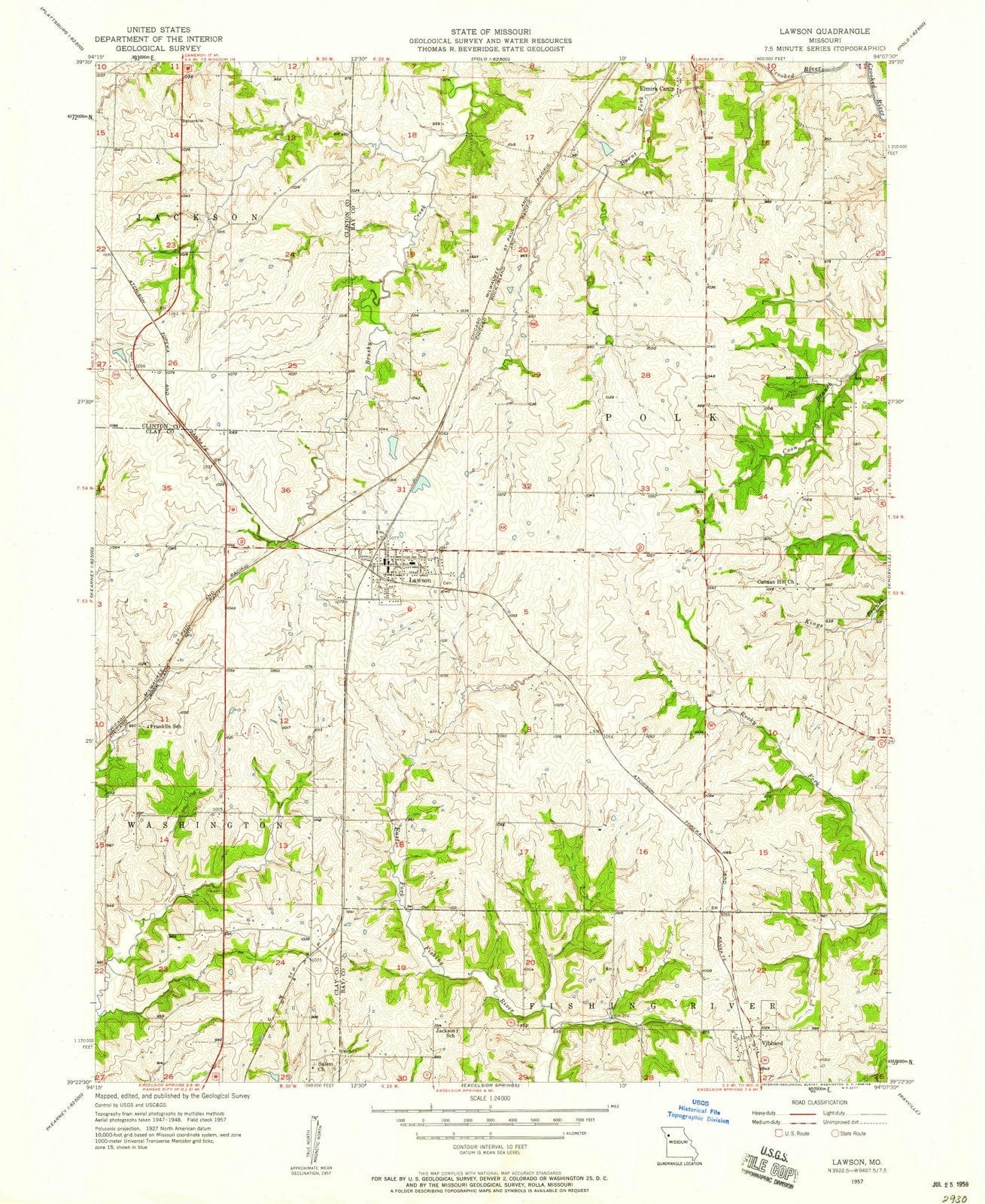 1957 Lawson, MO - Missouri - USGS Topographic Map