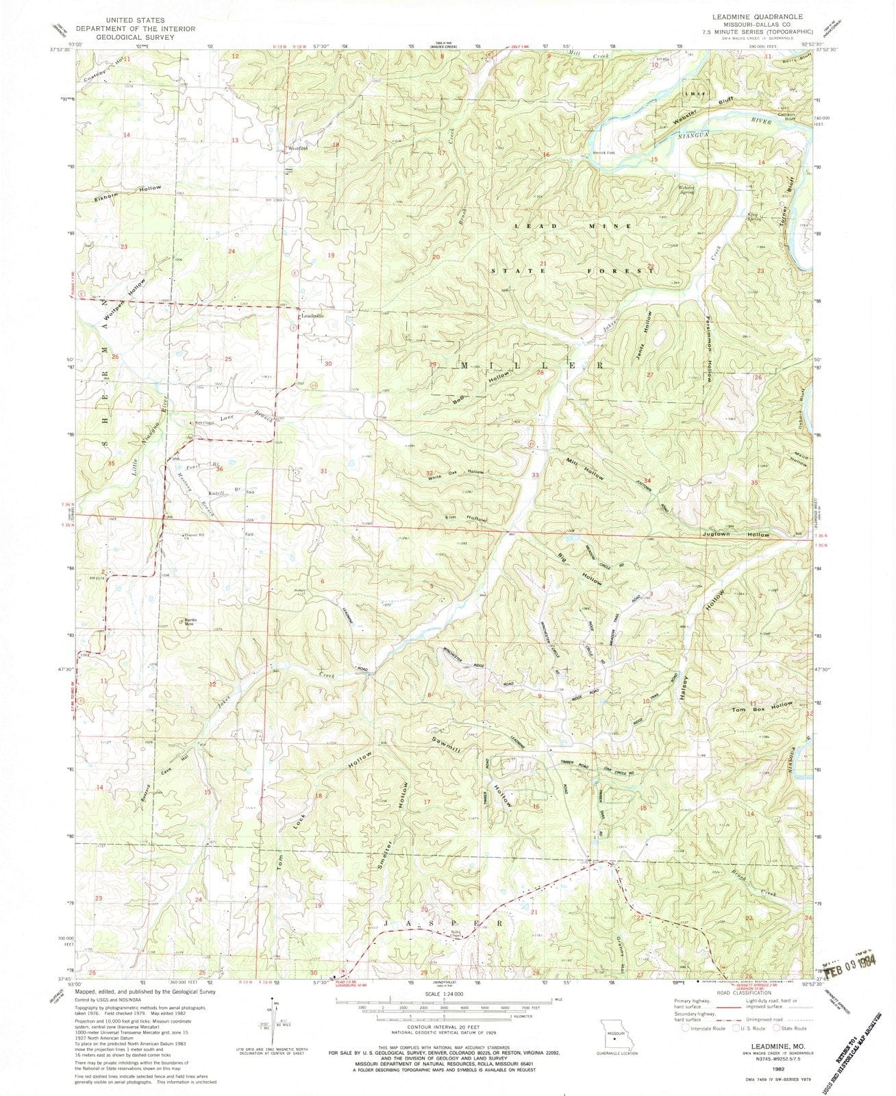 1982 Leadmine, MO - Missouri - USGS Topographic Map