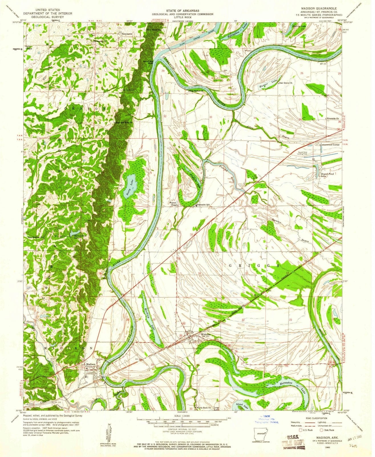 1960 Madison, AR - Arkansas - USGS Topographic Map