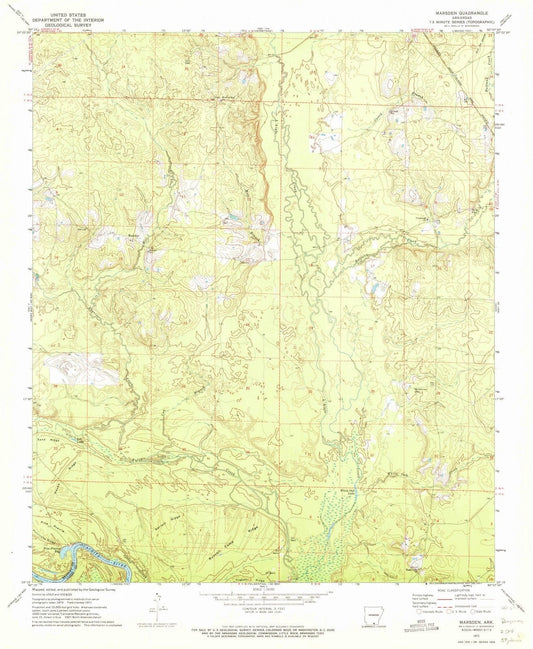 1971 Marsden, AR - Arkansas - USGS Topographic Map