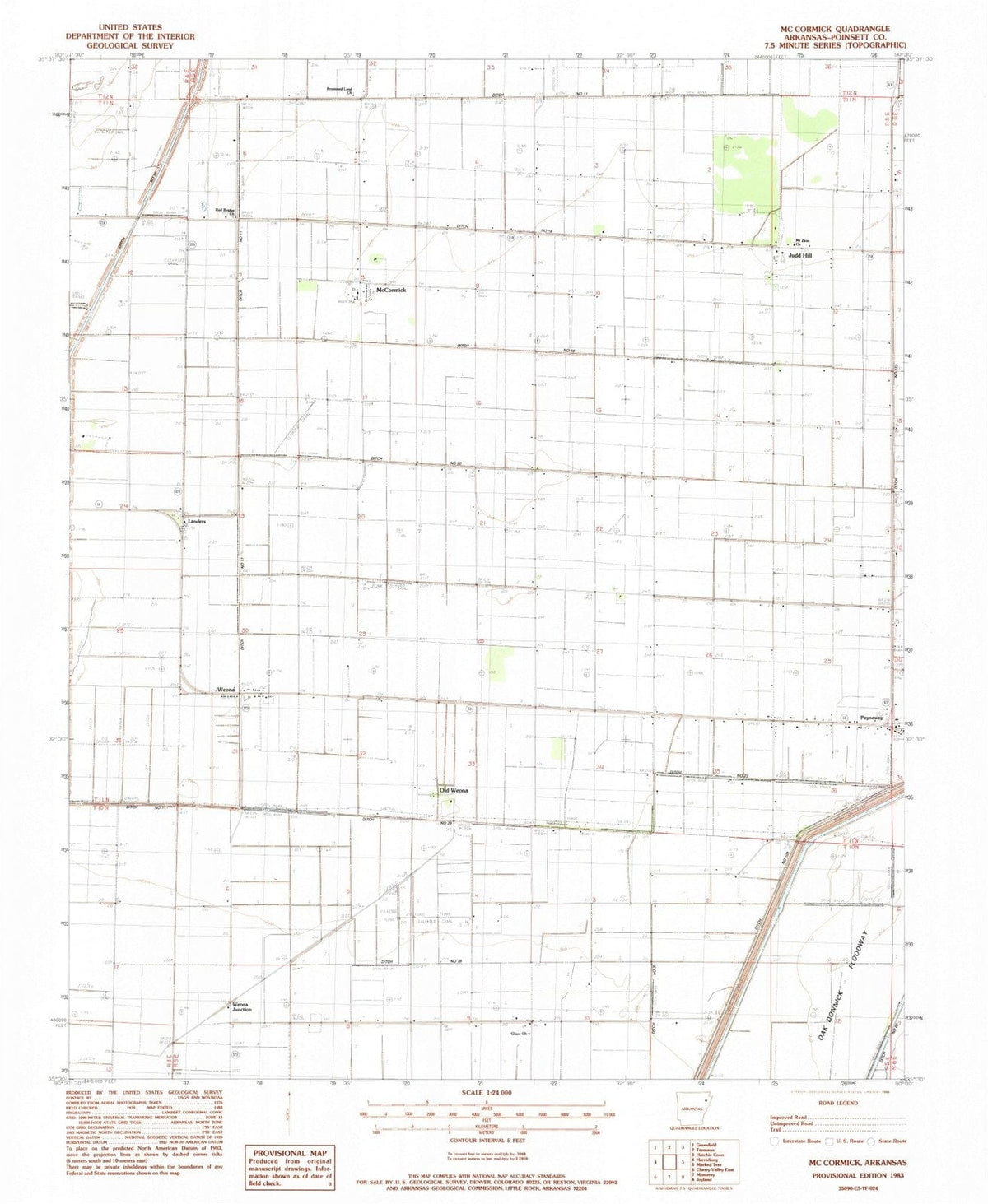 1983 Mc Cormick, AR - Arkansas - USGS Topographic Map
