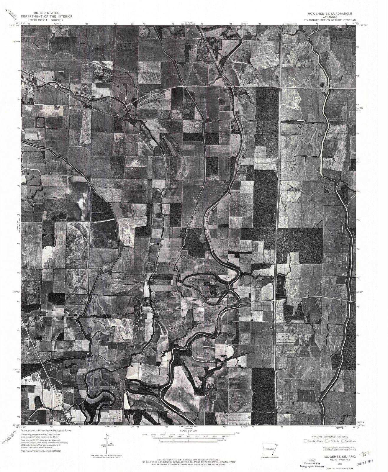 1975 Mc Gehee, AR - Arkansas - USGS Topographic Map v3