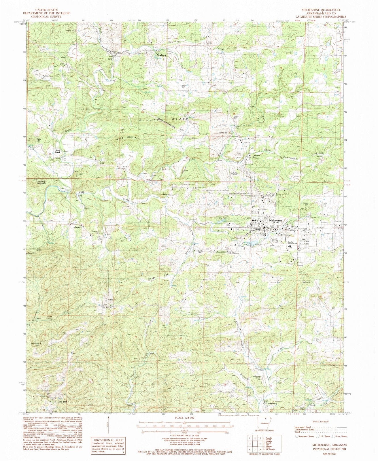 1984 Melbourne, AR - Arkansas - USGS Topographic Map