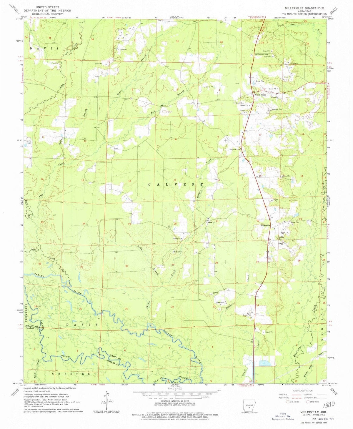 1964 Millerville, AR - Arkansas - USGS Topographic Map