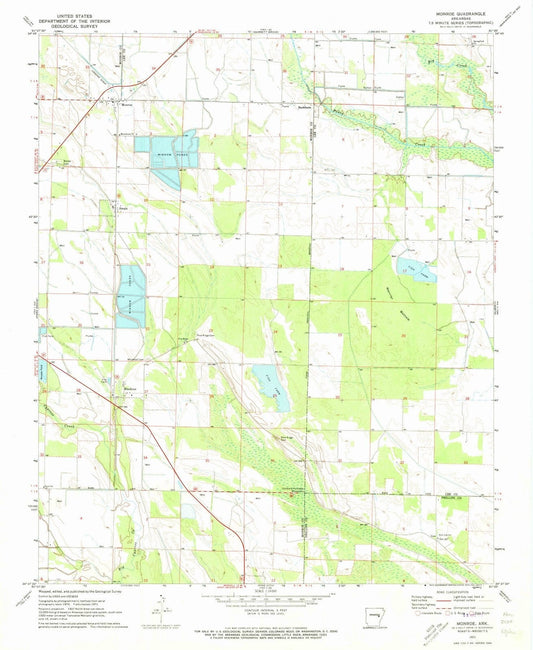1971 Monroe, AR - Arkansas - USGS Topographic Map
