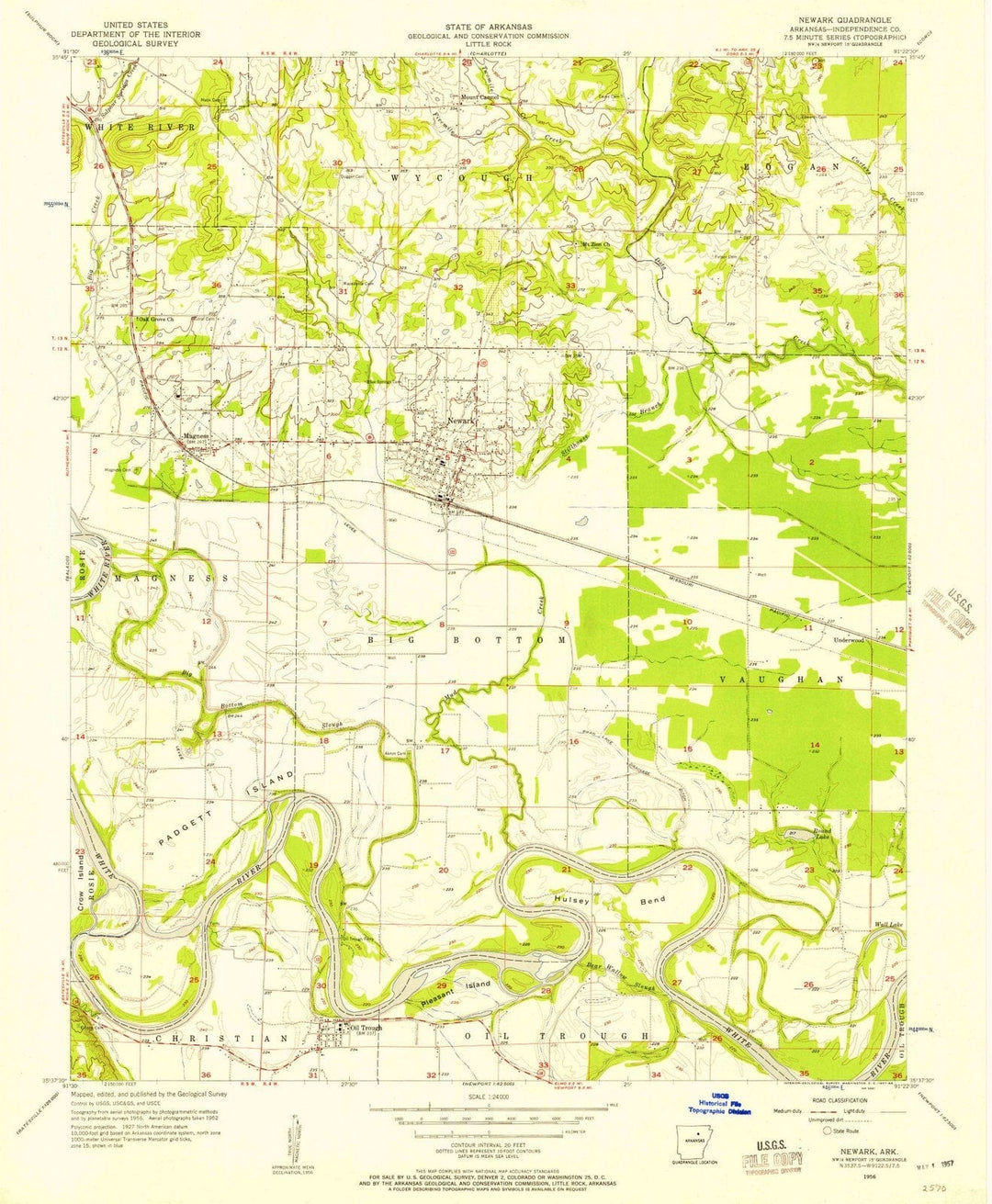 1956 Newark, AR - Arkansas - USGS Topographic Map